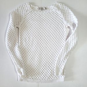 🌷Loft Open Knit White Sweater Size XXSmall Petite